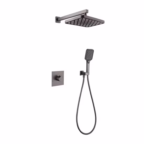 Styles nord-américains Matériau du corps en laiton mural dissimulé Douche à deux fonctions avec surface en nickel brossé à main