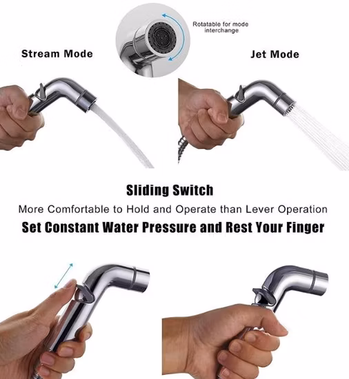 Économie d'eau Deux Fonctions Pulvérisateur À Main De Toilette Douche Robinet De Toilette Sain Pulvérisateur Pommeau De Douche À Main Salle De Bain Bidet Shataff Siège De Toilette Pulvérisateur De Bidet